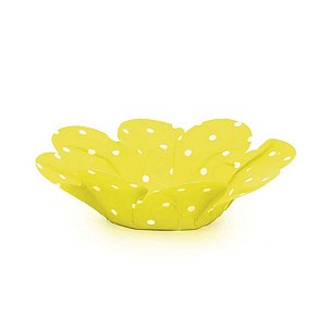Forminhas para Doces Primavera Poá Amarela Branca - 40 Un
