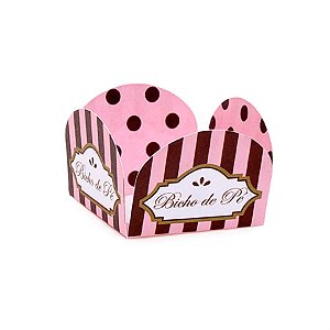 Forminhas para Doces Bicho de Rosa e Marrom - 50 Un