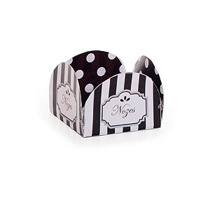Forminhas para Doces Nozes Preto e Branco - 50 Un