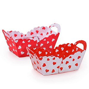 Forminhas para Doces Cestinha com Corações 2 Doces - 24 Un