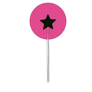 Pick para Cupcake com Estrela Preto - 12 Peças
