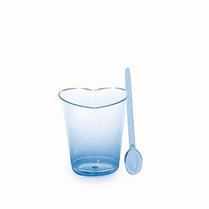 Copinho para Doces Coração Azul Claro 30 ml - 8 Un