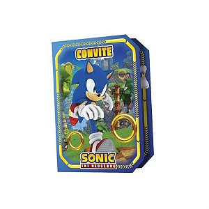 Festa Sonic - Convite de Aniversário Sonic - 08 Un