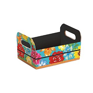 Festa Junina - Caixote de Cartão Floral Médio 22x15x8