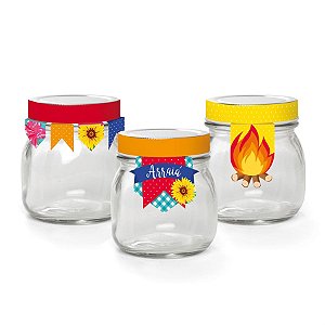 Festa Junina - Vidro com Cinta Quadrilha Sortido