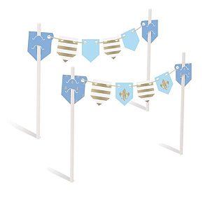 Festa Reino Encantado Menino - Topo de Bolo Reinado do Príncipe 20x20,5 - 2 Peças