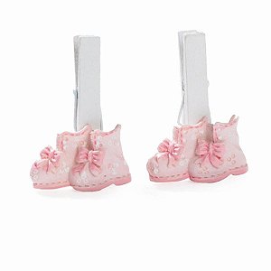 Festa Reino Encantado Menina - Reino Menina - Adesivos e Pregadores Botas Rosa - 6 Peças