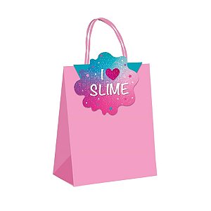 Festa Slime - Sacola Pap com Fechamento Slime 21,5x15x8 - 10 Peças Cfsc