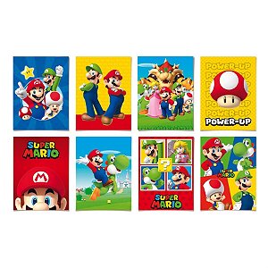 Festa Super Mário - Cartaz Decorativo Super Mario Sortido 25x35 - 8 un