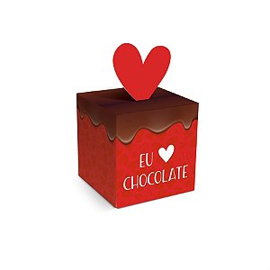 Caixa Pop Up Eu Amo Chocolate P 7X7X7 - 10 Un