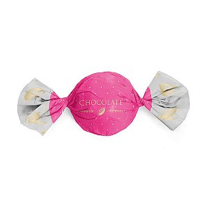 Embalagem Alumínio para Trufa Cacau Pink 15X16 - 100 Un