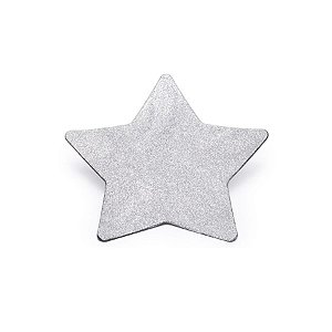 Bandeja Decorativa Estrela Prata 24X24X1