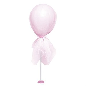 Kit Balão com Tule Rosa Claro 20X20X50