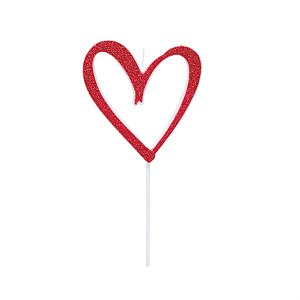Vela Pick Coração Vermelho