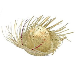 Kit com 10 Chapéus de Palha Caipira Desfiado