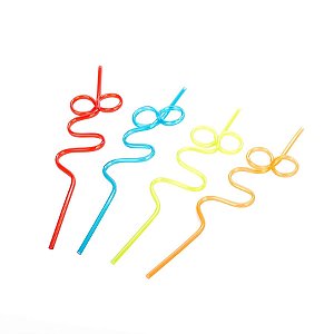 Canudo Espiral Rígido Cores Diversas - 4 Un