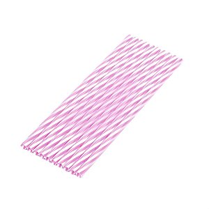 Canudo Rigido Rosa Bebe - 10 Unidades