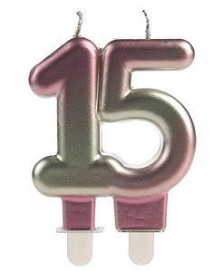 Vela 15 Anos Rosa e Dourada