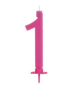 Vela Grande Rosa Número 1