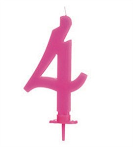 Vela Grande Rosa Número 4