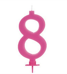 Vela Grande Rosa Número 8