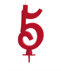 Vela Grande Vermelha Número 5