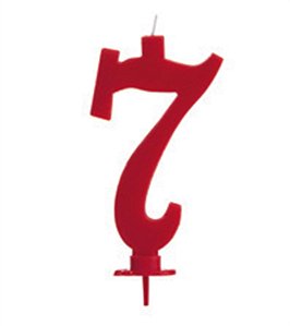 Vela Grande Vermelha Número 7