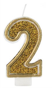 Vela Glitter Basic Dourada Número 2