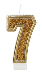 Vela Glitter Basic Dourada Número 7