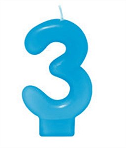 Vela Azul Bebe Número 3