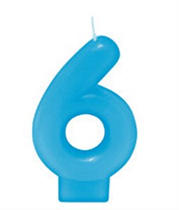 Vela Azul Bebe Número 6