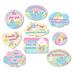 Festa Galinha Pintadinha - Kit Plaquinhas Galinha Pintadinha Candy - 09 Un