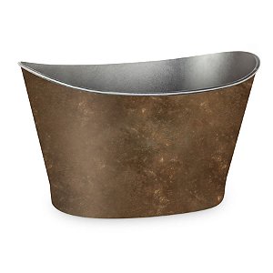 Base Canoa Plástico Rustico Marrom 31x20x19