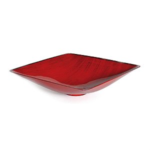 Base Plástica Quadrada Alta Vermelho com Preto - M 24x24x7