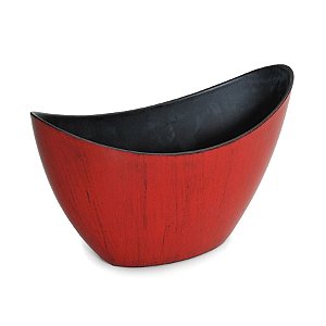 Base Canoa Plástico Vermelho com Preto - PP