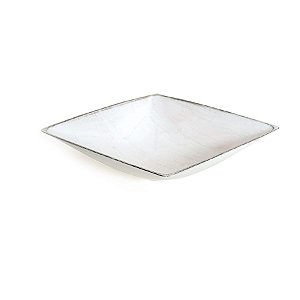 Base Plástica Quadrada Alta Branco Preto - P 18x18x5