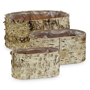 Cachepot em Madeira Oval Revestido P/M/G