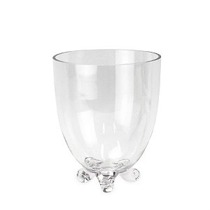 Vaso de Vidro Cônico com Pé M 16x16x20