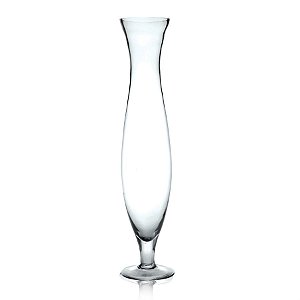 Vaso de Vidro Transparente Athenas com Pé M 13x13x60