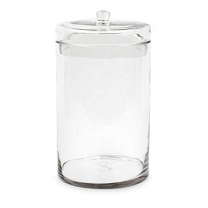 Vaso de Vidro com Tampa Alto G 23x23x41