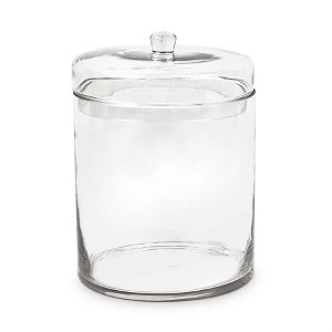 Vaso de Vidro com Tampa Alto M 23x23x32