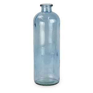 Garrafa de Vidro Decorativa Alta Ll Azul 10x10x33