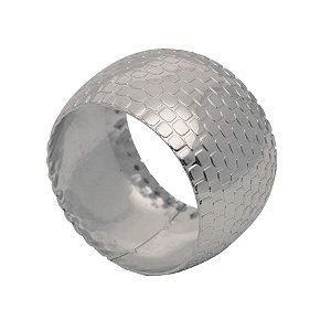 Argola em Metal Textura Prata - 4 Un