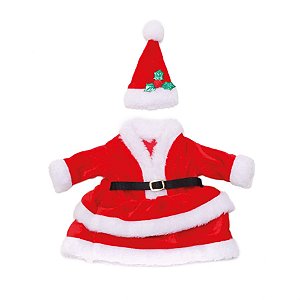 Adorno para Garrafa Roupa Mamãe Noel Vermelho e Branco - 2 Un