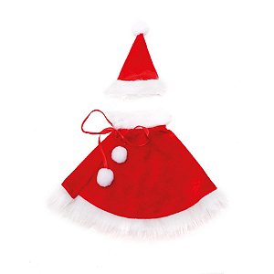 Adorno para Garrafa Roupa Natalina Vermelho e Branco - 2 Un