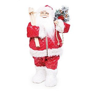 Boneco de Papai Noel Segurando Sky Vermelho e Branco de 45cm
