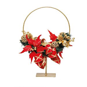 Porta Vela Aro Vermelho e Ouro (Arranjos e Guirlandas)