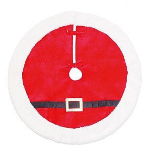 Saia de Árvore Roupa Noel Vermelho e Branco e Preto 90cm