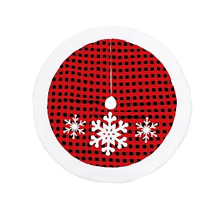 Saia de Árvore Flocos de Neve Verde e Preto e Branco 120cm