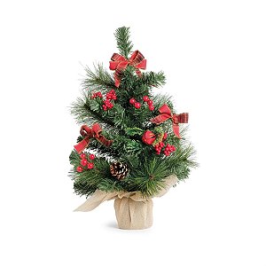 Mini Pinheiro Decorado Vermelho e Verde e Ouro 50cm